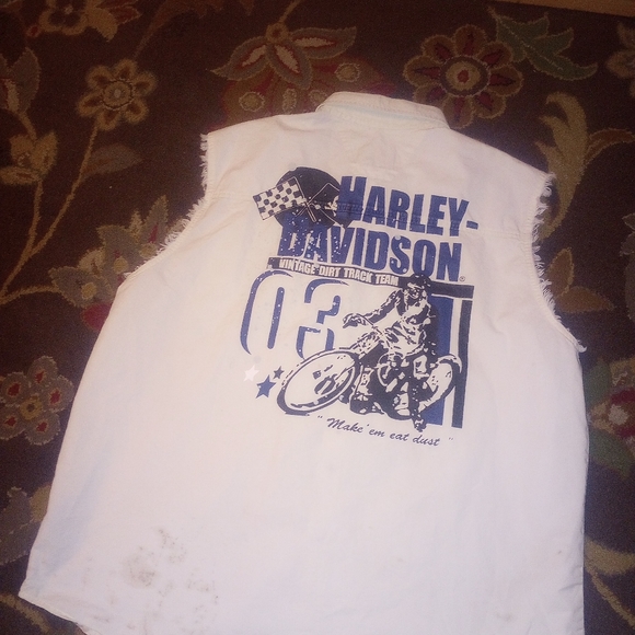 Harley Davidson biker sleeveless jacket Y2K vintage 2XL large - Picture 3 of 5